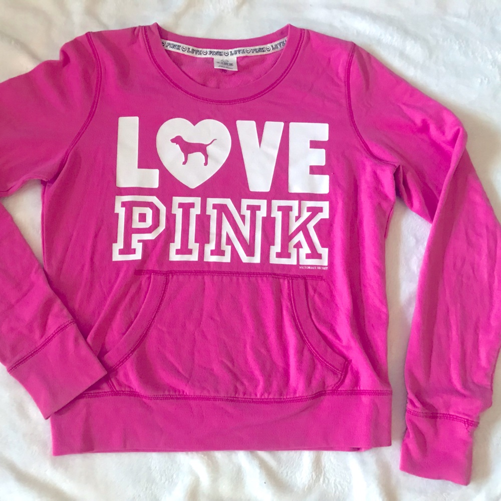 Victoria secret pink sweatshirt with front pocket